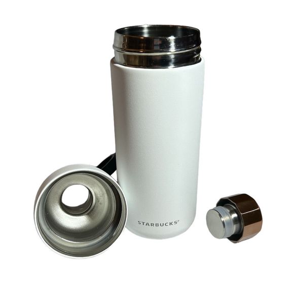 Starbucks China White Tumbler Bottle With Bronze Color Lid - Picture 8 of 10